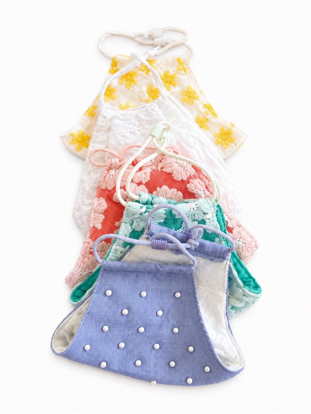 Lele Sadoughi - Floral & Pearl Accent Face Masks